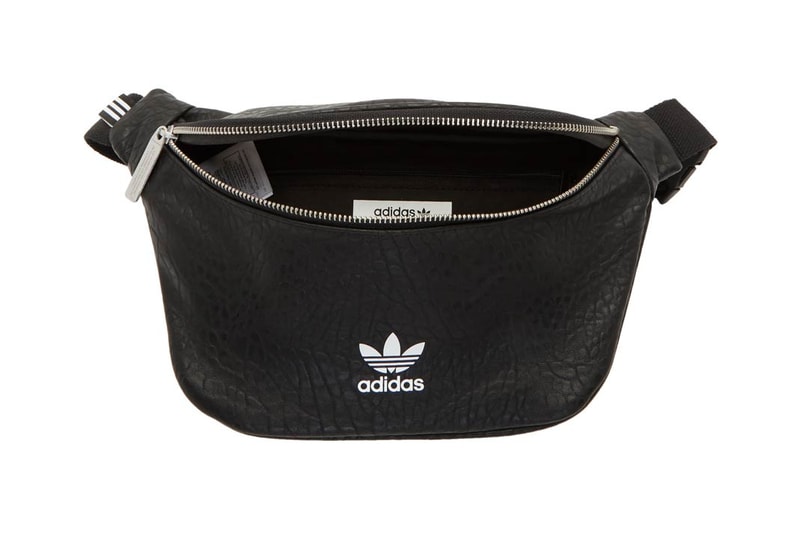 adidas Originals Faux Leather Logo Fanny Pack Black