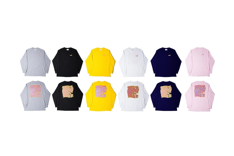 Awake NY Spring/Summer 2018 Wave Logo Longsleeve Tee Grey Navy Yellow White Black Pink