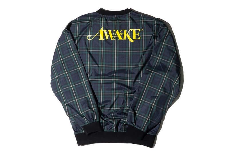 Awake NY Spring/Summer 2018 Plaid Windbreaker Pullover Jacket Navy