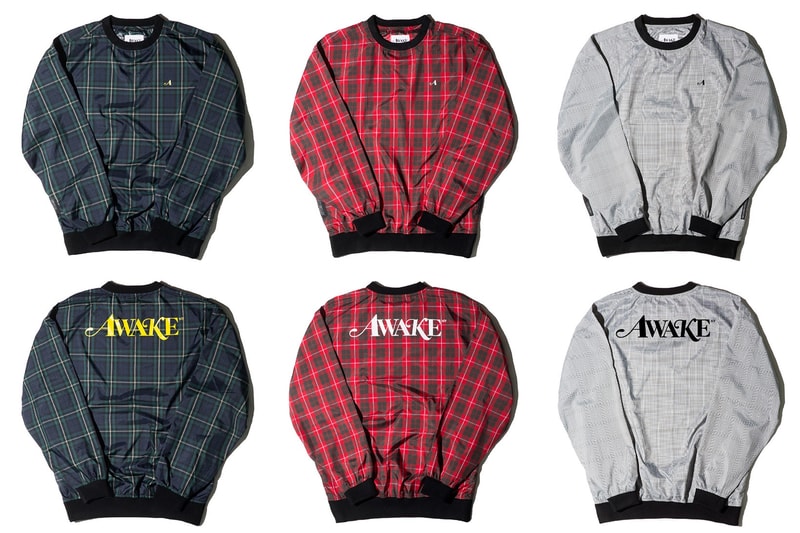 Awake NY Spring/Summer 2018 Plaid Windbreaker Pullover Jacket Navy Red Grey