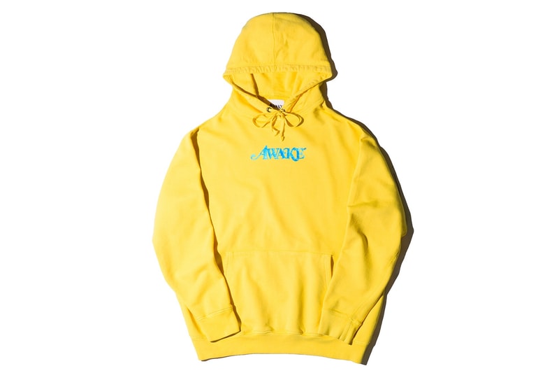 Awake NY Spring/Summer 2018 Metallic Foil Logo Hoodie Yellow