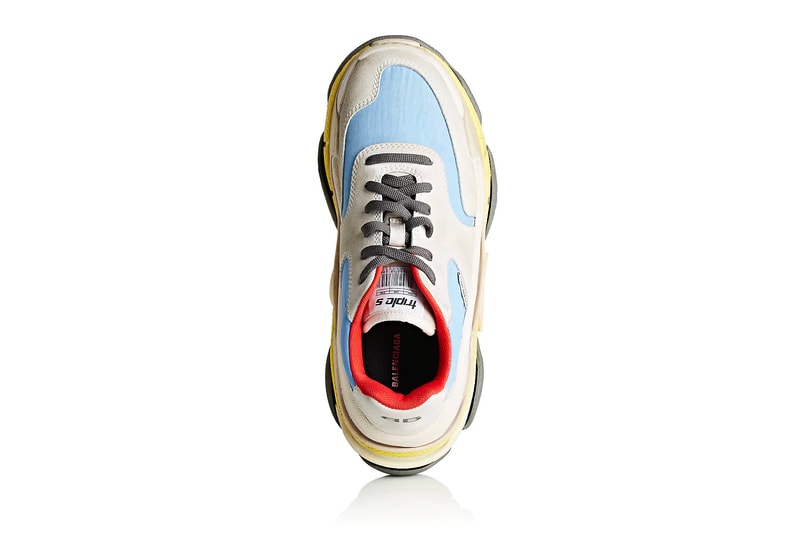 Balenciaga Triple-S Sneaker Suede Nylon Pastel Blue Yellow Red Grey Summer 2018 Barneys New York