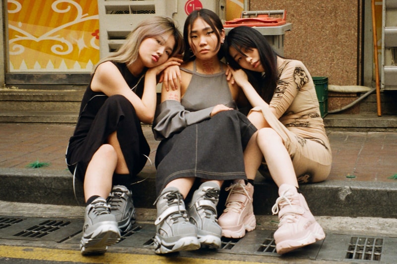 Buffalo London Opening Ceremony Platform Sneakers Low-Top High-Top Baby Pink Metallic Silver Editorial