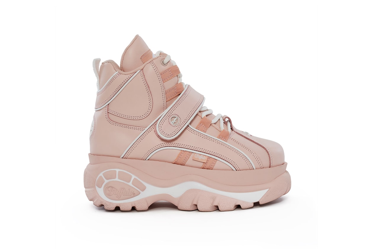 Buffalo London Opening Ceremony Platform Sneakers Low-Top High-Top Baby Pink Metallic Silver