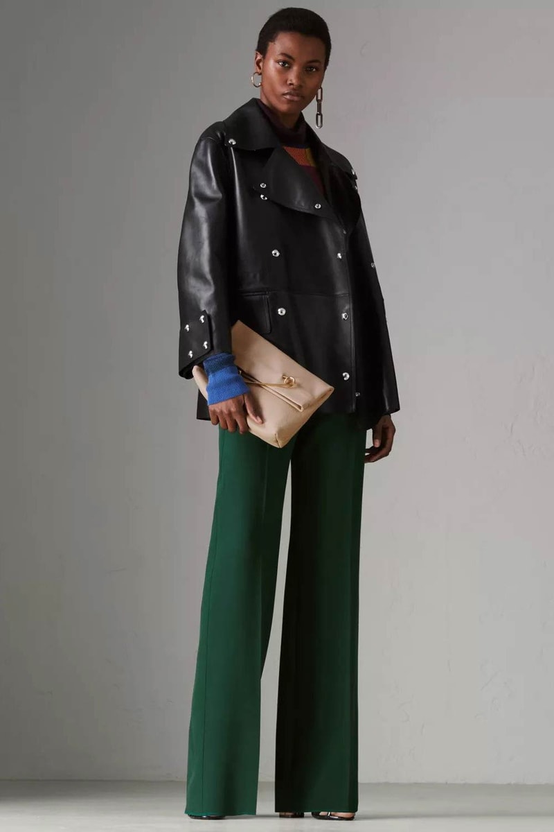 Burberry Medium Pin Clutch Leather Stone