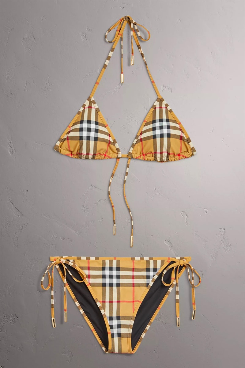Burberry Vintage Nova Check Bikini Swimsuit Bathing Suit One Piece Brown