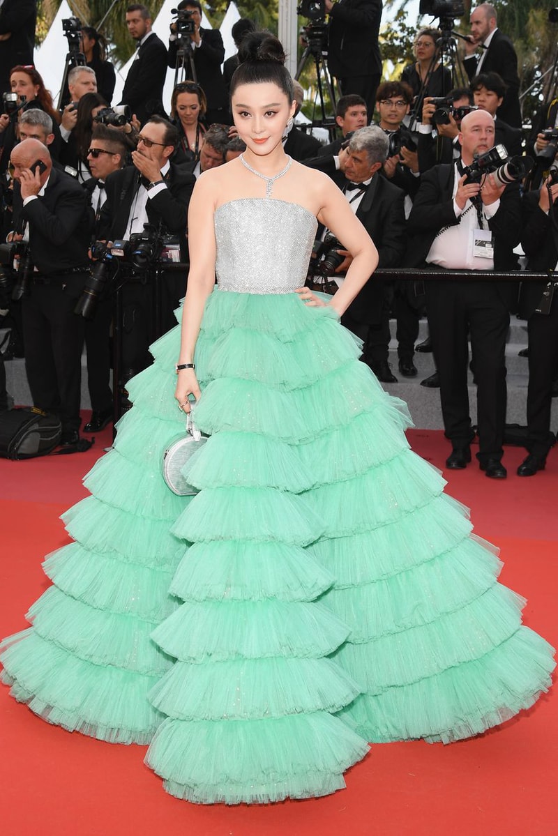 2018 Cannes Film Festival Fan Bing Bing Ali Karoui Haute Couture Silver Blue