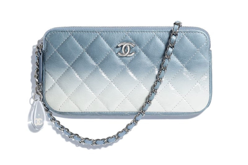 Chanel Pastel Pink Green Blue Ombré Clutch Purses