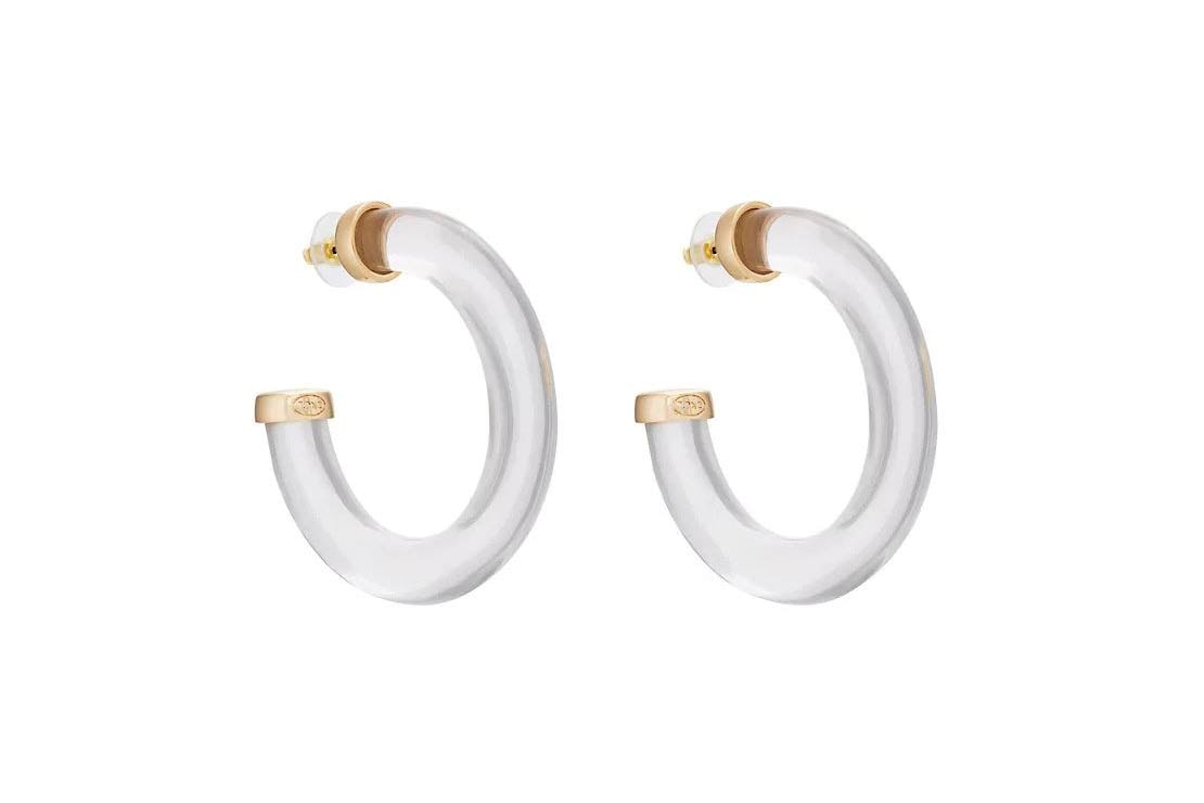 Bella Hadid BaubleBar Leia Lucite Hoop Earrings