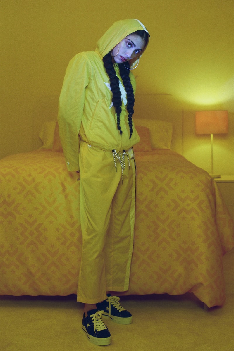 Converse MadeMe Lourdes Leon Yellow Track Pants Jacket