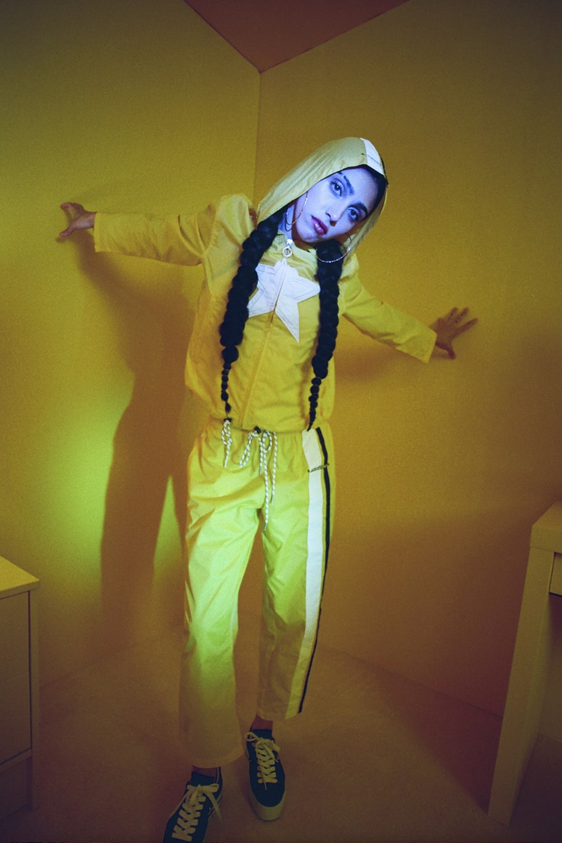 Converse MadeMe Lourdes Leon Yellow Track Pants Jacket
