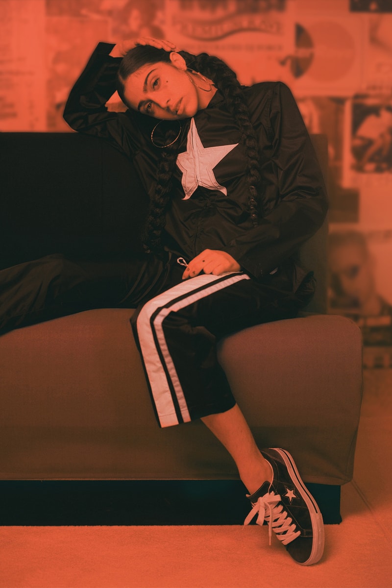 Converse MadeMe Lourdes Leon Black Top Pants Platform One Star Sneakers