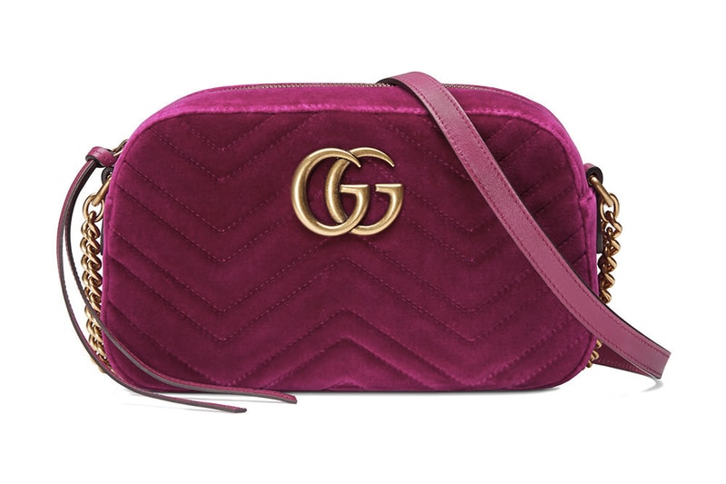 Where to Buy Gucci Fuchsia Velvet Marmont Shoulder Bag