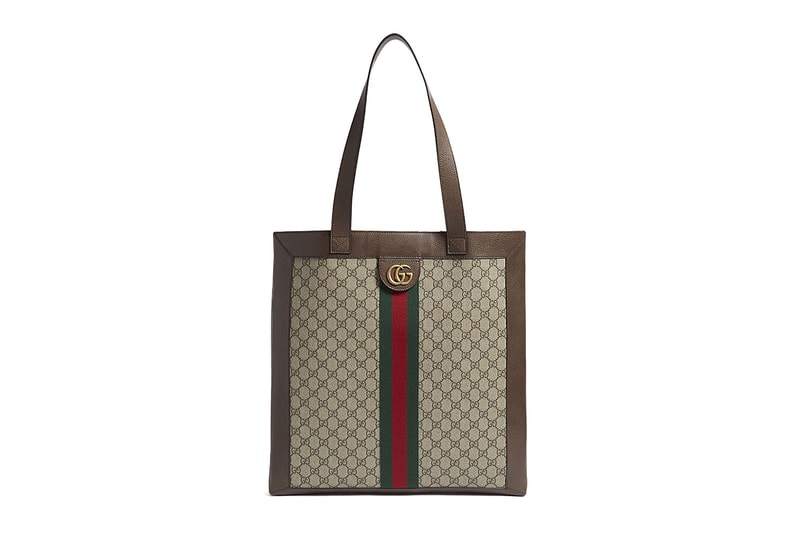 Gucci Ophidia Retro Supreme Brown GG Print Logo Leather Tote Bag