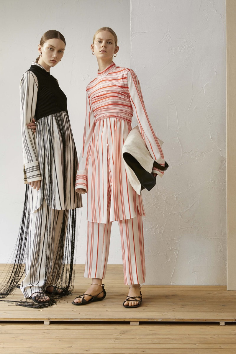 Jil Sander Resort 2019 Collection Lookbook Striped Shirt Pants Black Red White
