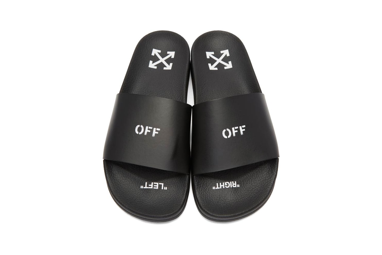 Off White Logo Slides Black