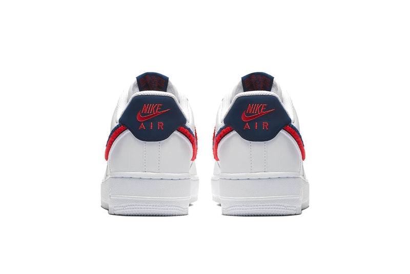 Nike 3D Chenille Swoosh Air Force 1 Low Red Blue White