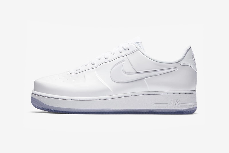 nike air force 1 foamposite triple white clear ice blue outsole foam side profile