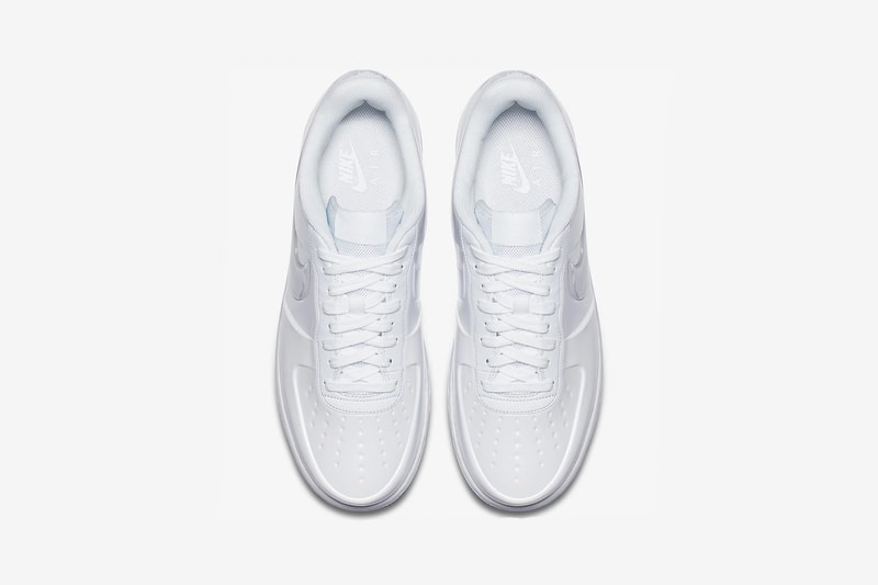nike air force 1 foamposite triple white clear ice blue outsole insole