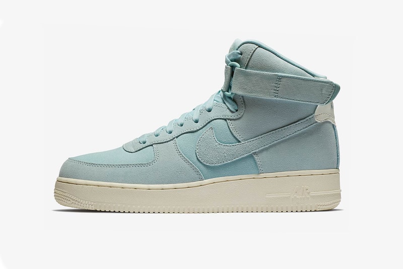 nike air force 1 hi high suede dusky pink powder blue mustard yellow