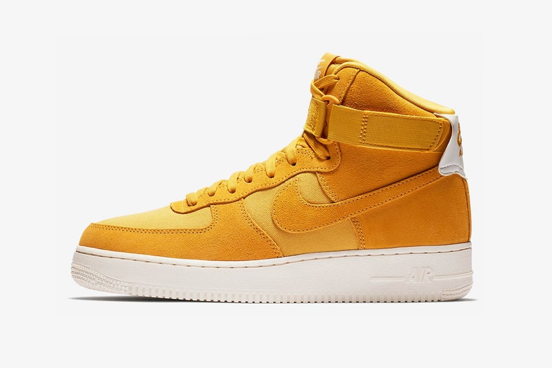 nike air force 1 hi high suede dusky pink powder blue mustard yellow