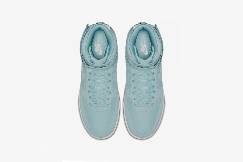 nike air force 1 hi high suede dusky pink powder blue mustard yellow