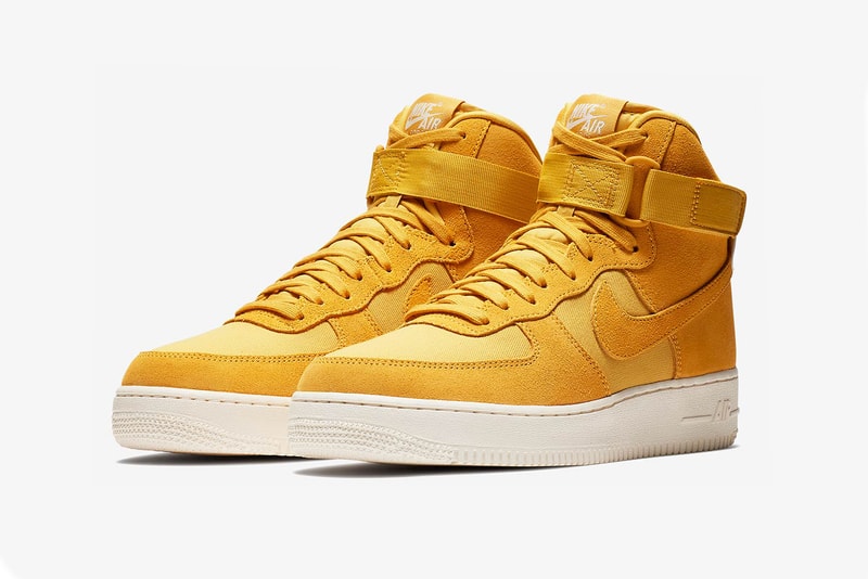 nike air force 1 hi high suede dusky pink powder blue mustard yellow