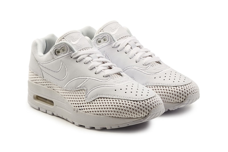 Nike Air Max 1 Dusky Pink White Leather Mesh Sporty Sneakers