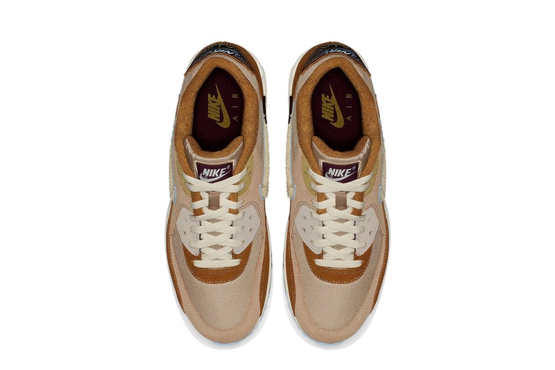 Nike Air Max 90 Chenille Swoosh Brown Textured Sneaker Retro