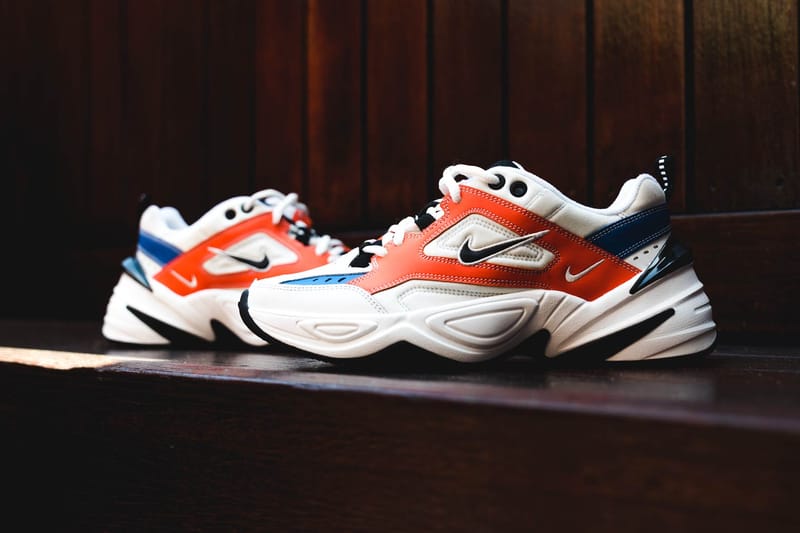 nike m2k tekno women's white and orange