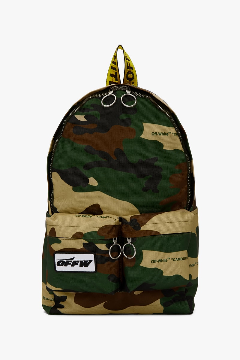 Shop New Off-White Spring Arrivals SSENSE Streetwear Staples Fashion Hoodie Sweatshirt Backpack Keychain
