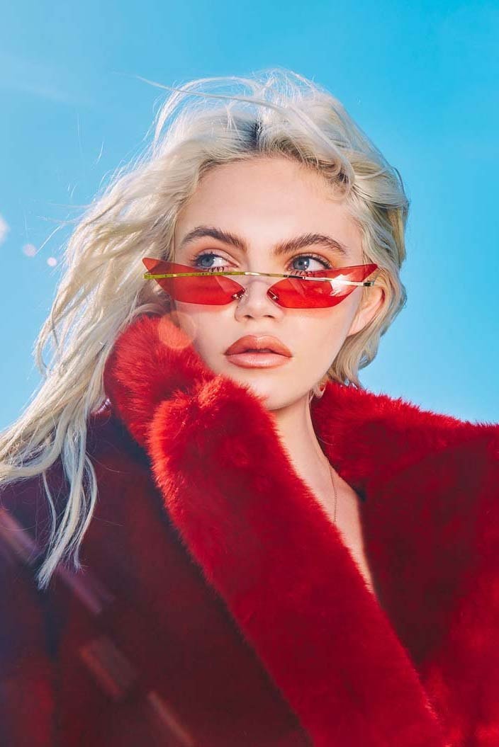 Poppy Lissiman Skinny Demon Sunglasses Red