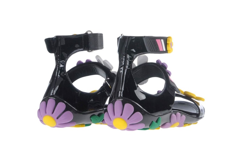 Prada Flower Sandals Black