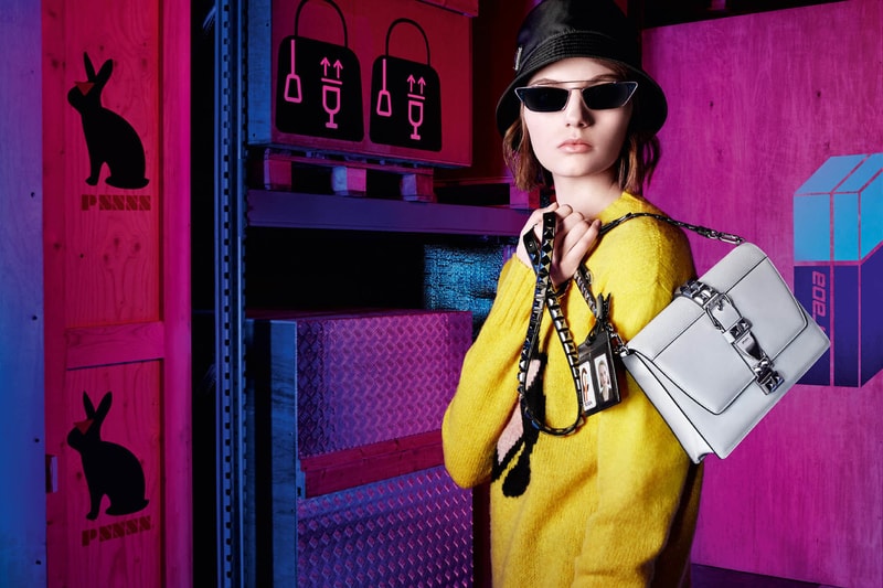 Prada Pre-Fall 18 Campaign by Willy Vanderperre Miuccia Prada Collection Rainbow Utalitarian Color Texture Retro Future