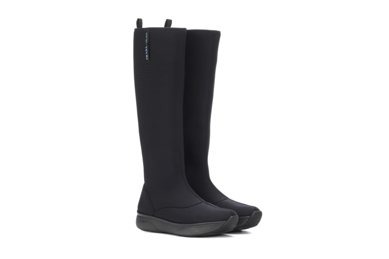 Prada's Neoprene Boots Arrive in a Knee-High Iteration