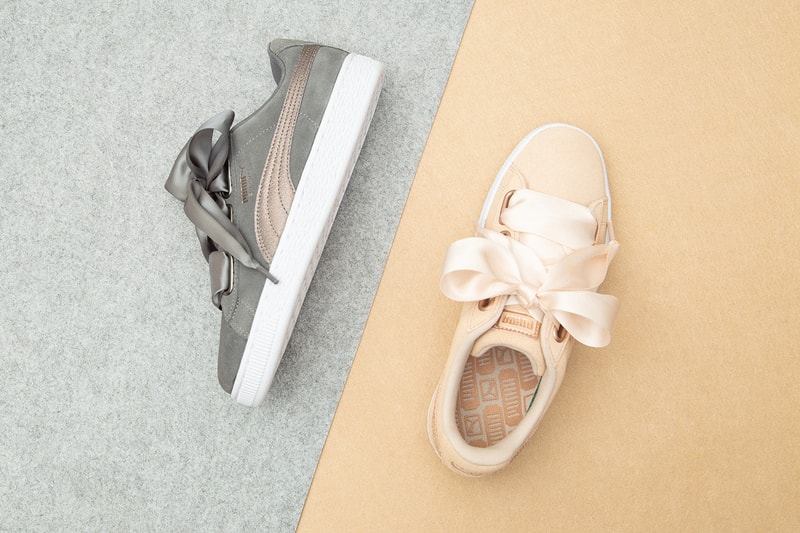 PUMA Suede Heart Luna Lux Cream Tan Smoked Pearl Sneakers