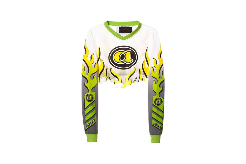 Sami Miro Vintage VFILES Cropped Sport Longsleeve Tee White Green