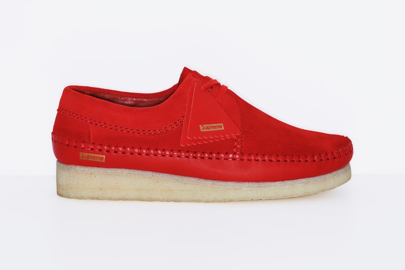 Supreme x Clarks Originals Weaver Shoe Collaboration Red