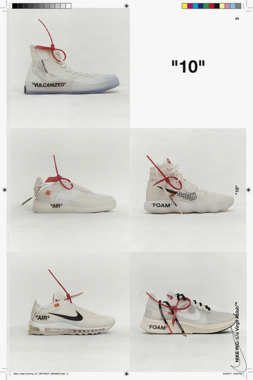 Virgil Abloh x Nike "TEXTBOOK" Available Now Online The Ten Collaboration Collection Sneakers Process