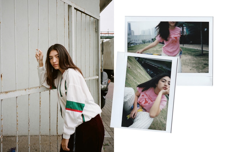 X-Girl HBX Editorial Half Zip Pullover Peach Short Sleeve Regular T-Shirt Pink White