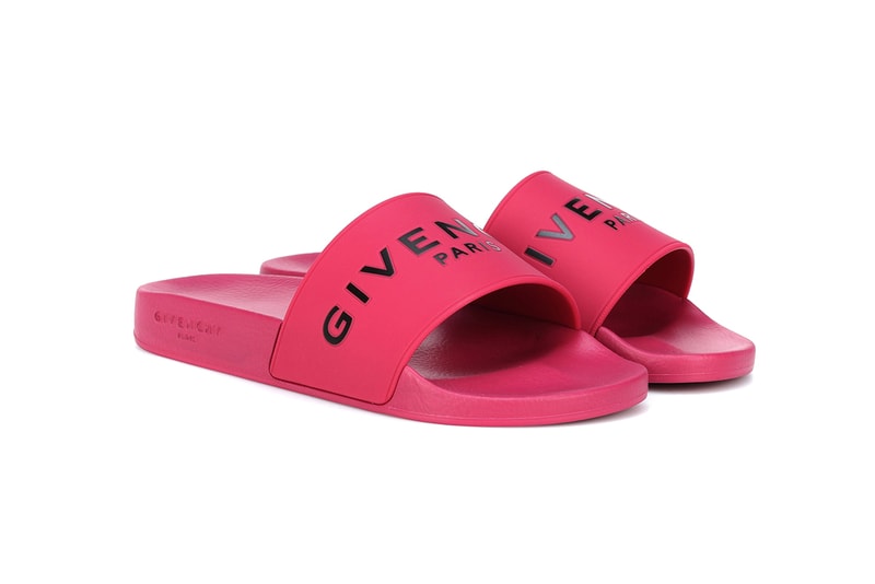 Givenchy "Fig Pink" Logo Slides Poolside Sandals