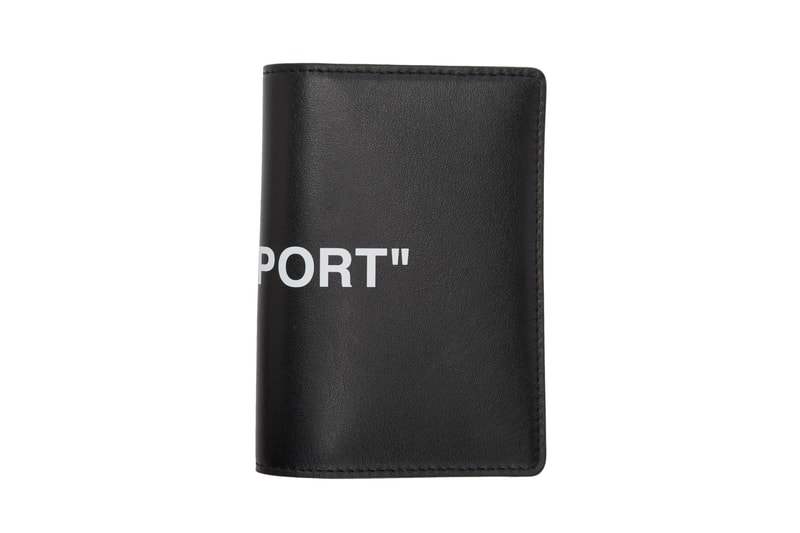 Off-White™ Card Holder Passport Holder Black Leather Travel Accessories virgil abloh