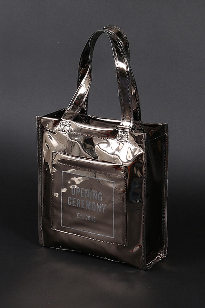 Opening Ceremony Mirror Tote Bags Pink Brown Lilac Translucent