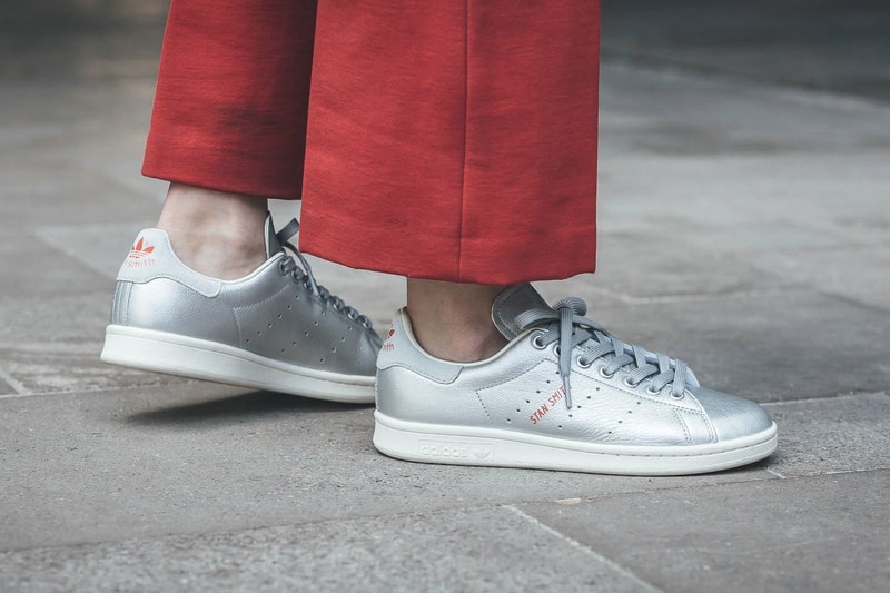 adidas Originals Shiny Metallic Silver Stan Smith Sneakers