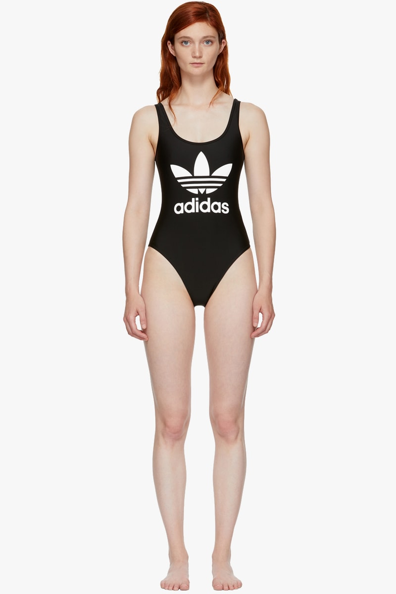 adidas Originals Logo Selection Lounge Pants Black Crop Top Turtleneck Black Trefoil Swimsuit Navy Three-Stripes T-Shirt Black Three-Stripes T-Shirt