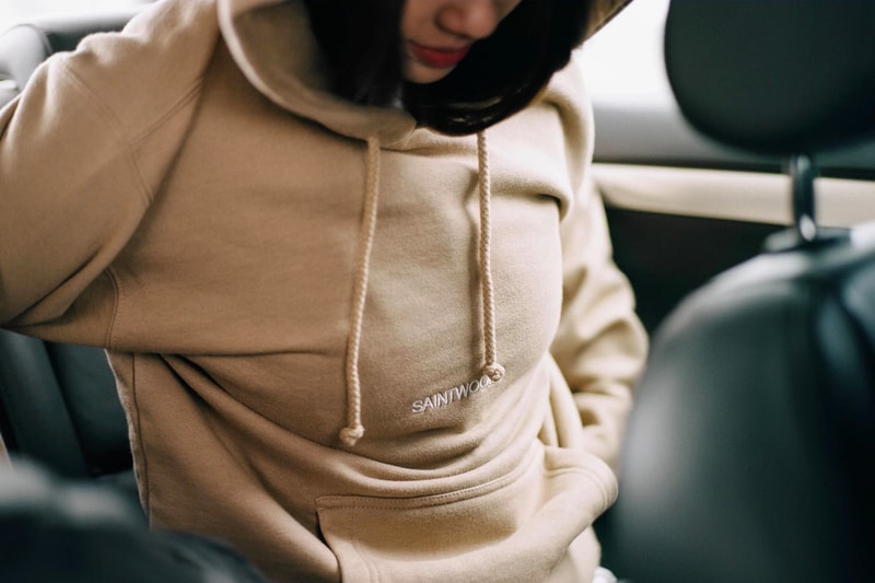 Saintwoods Montreal Canadian Streetwear Brand Creative Agency Beige Hoodie