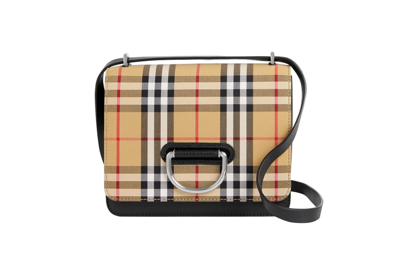 Burberry D-Ring Bag Check Print Black