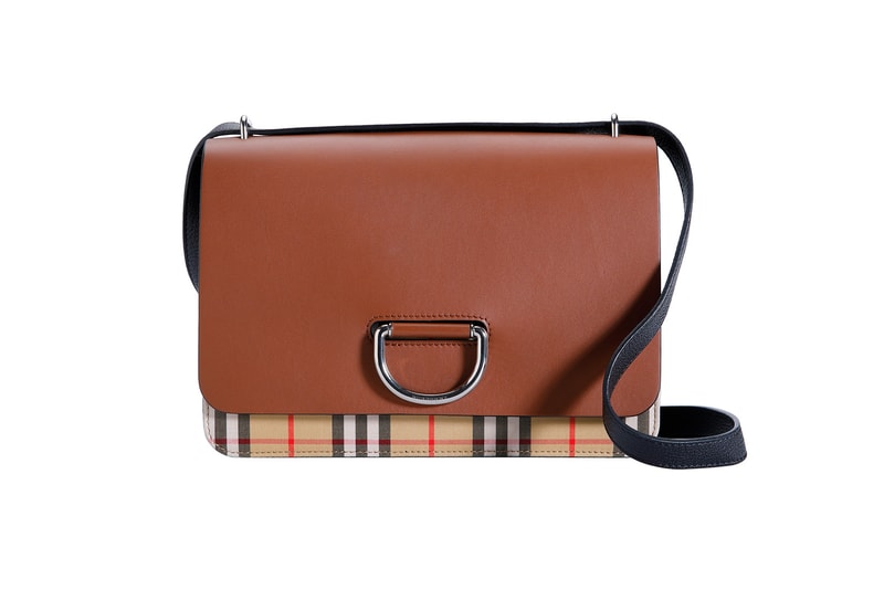 Burberry D-Ring Bag Check Print Black