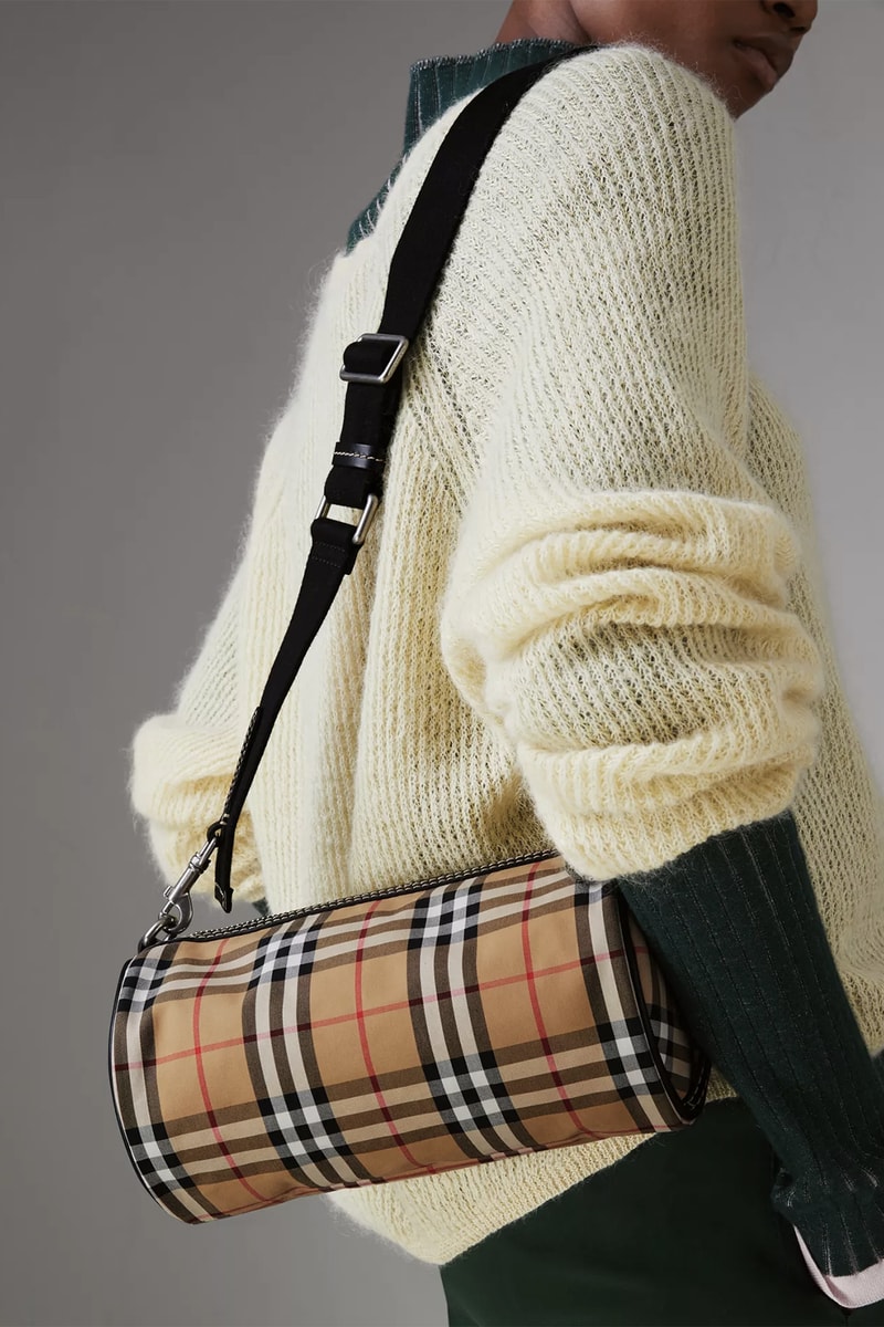 Burberry Vintage Check Plaid Barrel Bag