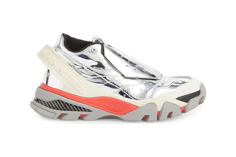 CALVIN KLEIN 205W39NYC Metallic Silver Carla Sneakers Bulky Chunky Dad Shoes